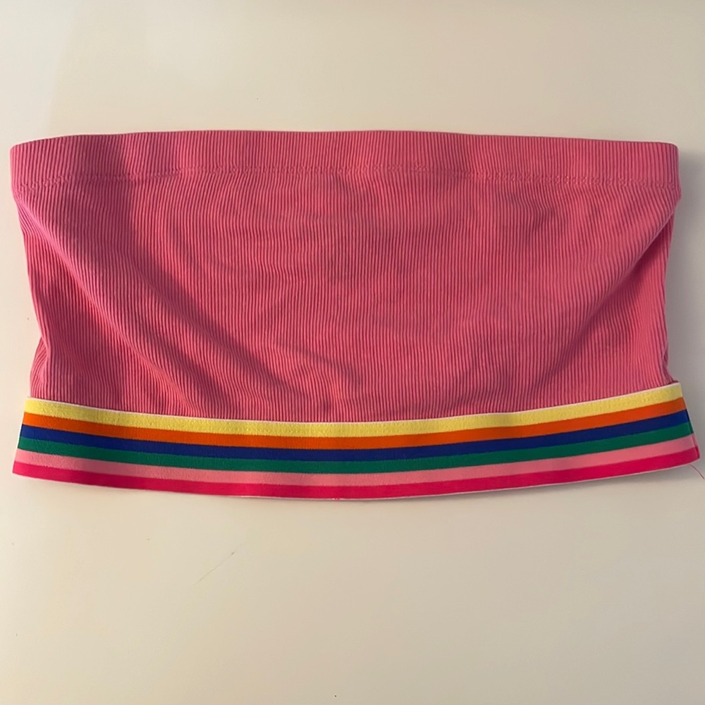 Pink 80s style Tube Top NWT Size L